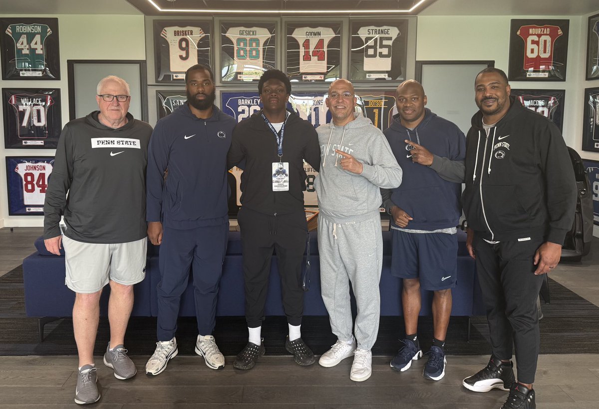 After a great visit and conversation with <a href="/coachjfranklin/">James Franklin</a> I am blessed to say that I have EARNED a Division 1 Offer from <a href="/PennStateFball/">Penn State Football</a> <a href="/DBarnes_18/">Deion Barnes</a> <a href="/tbrown_19/">Torrence Brown</a> <a href="/CoachJaxDL/">Andrew "AJ"Jackson</a> <a href="/RyanSnyderOn3/">Ryan Snyder</a> <a href="/NittanyNatRec/">White Out Recruiting</a> <a href="/Tim_Esham/">Tim Esham</a> #WeAre 🦁