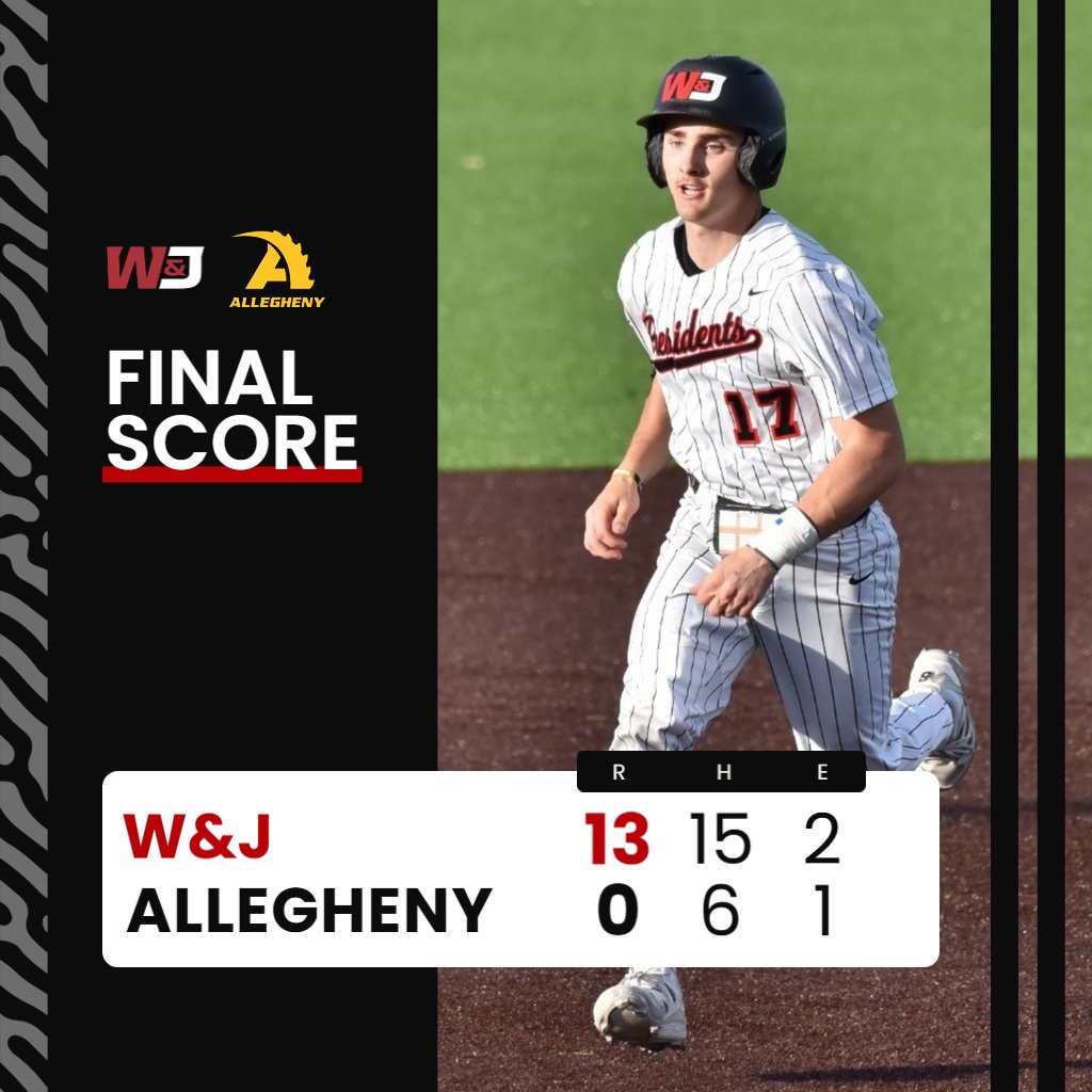 8-INNING WIN! 😎

W&amp;J loaded up the hit column with 15 hits on the day. Luke Alvarez led the Presidents with three hits and two-run blast!

Ethan Marszalek pitched 7.0 scoreless innings of work with eight strikouts to collect his fifth win of the season!

#PrezPride