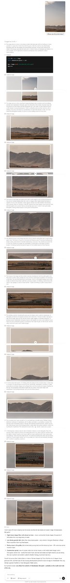 Chris Sheldrick (@chrissheldrick) on Twitter photo o3 showing its (impressive) workings to establish my photo's location <a href="/OpenAI/">OpenAI</a> o3 showing its (impressive) workings to establish my photo's location <a href="/OpenAI/">OpenAI</a>