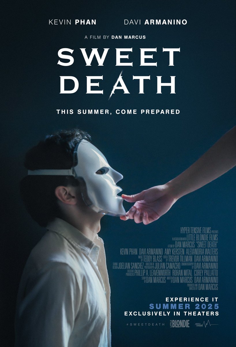 This summer, come prepared. Revealing the brand new poster for SWEET DEATH. Poster art designed by <a href="/nunosarnadas/">Nuno Sarnadas</a>. 

No generative A.I. was used in the making of this poster or film.