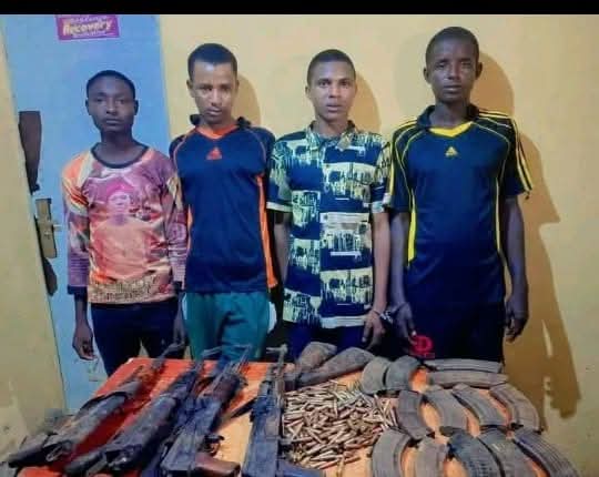 CitizenObs's tweet photo. Yan Sakai, the indigenous Hausa vigilante group, has captured four Fulani terrorists in Zamfara.

Bashir Ahmad @BashirAhmaad why on earth is this picture not trending?

Notice the mix of nationalities in these four terrorists? Two are black while the other two are fair/white.

The zoo border is open for all the Fulani terrorists to come in and invade indigenous peoples.

Support #ESN