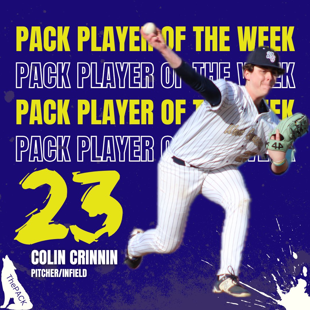 Congratulations to Colin Crinnin for winning The PACK Player of the Week Award!! 🤘⚾️ThePACK⚾️🤘<a href="/Colin_Crinnin/">Colin Crinnin</a>