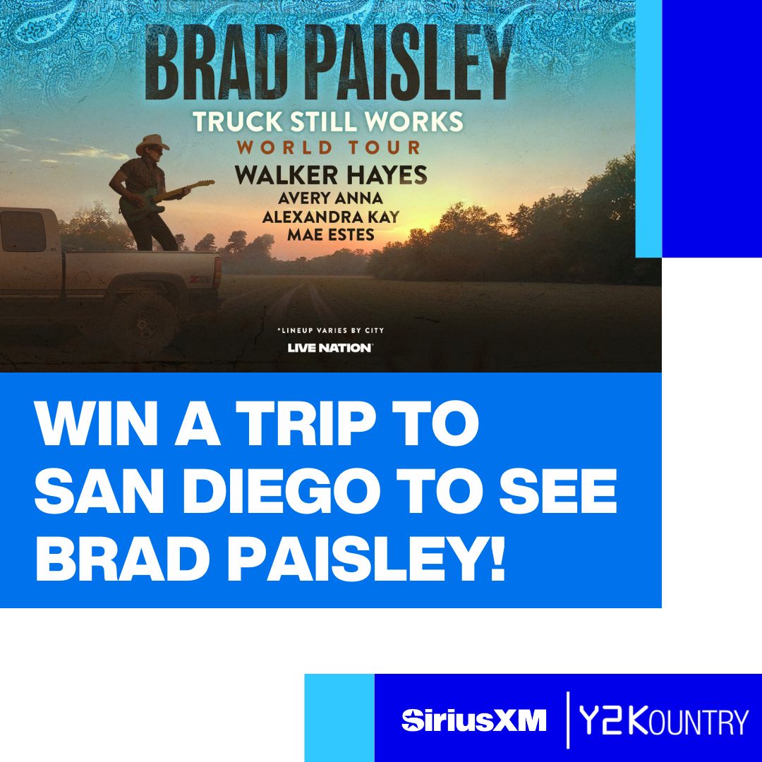 Go here--> siriusxm.com/bradpaisley2025 , because <a href="/SIRIUSXM/">SiriusXM</a>  is giving one lucky subscriber the chance to win a trip for two to see <a href="/BradPaisley/">Brad Paisley</a> on his Truck Still Works World Tour in San Diego! US/21+ only. Ends 5/10. See rules for details.
 #sweepstakes #sweepstakesentry