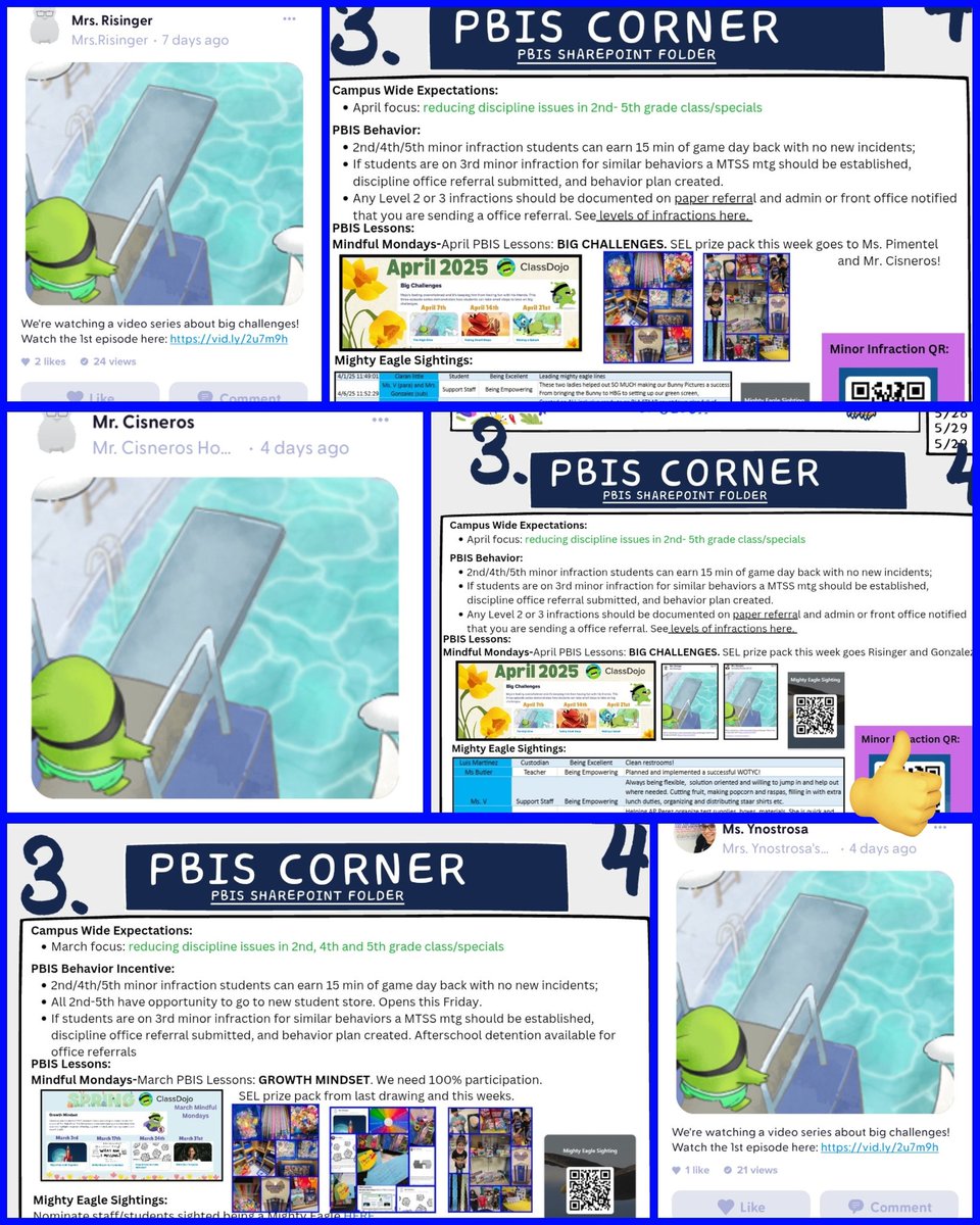 Melanie L Perez (@melperezap) on Twitter photo Shout out to our <a href="/HBGElementary/">Henry B. Gonzalez Elementary School</a> teachers who are promoting SEL with fidelity! Our PBIS Team is thanking them with SEL goodie bags for their calming corners! Mindful Mondays at HBG start with <a href="/ClassDojo/">ClassDojo</a> lessons to give students tools to be Mighty Eagles! 🦅💙 <a href="/CanalesItzamara/">Itzamara Canales</a> Shout out to our <a href="/HBGElementary/">Henry B. Gonzalez Elementary School</a> teachers who are promoting SEL with fidelity! Our PBIS Team is thanking them with SEL goodie bags for their calming corners! Mindful Mondays at HBG start with <a href="/ClassDojo/">ClassDojo</a> lessons to give students tools to be Mighty Eagles! 🦅💙 <a href="/CanalesItzamara/">Itzamara Canales</a>
