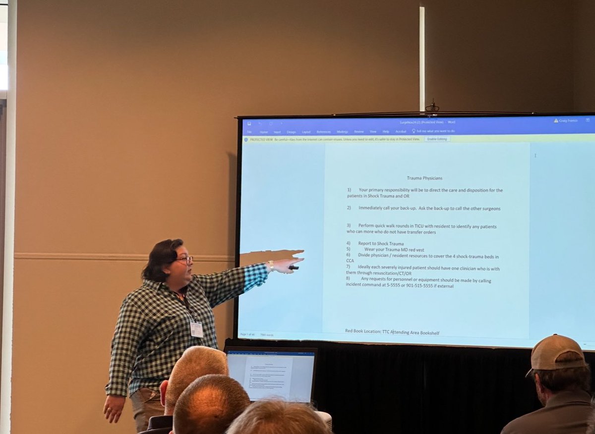 MSEPC__'s tweet photo. 2025 EMAG conference in the beautiful Jekyll Island, GA!
Ashton Anderson, the Director of Safety and Emergency Management at Regional One Health, gave a fantastic talk about how checklists can be game-changers in mass casualty incidents (MCIs). https://t.co/htJyAt1jMm