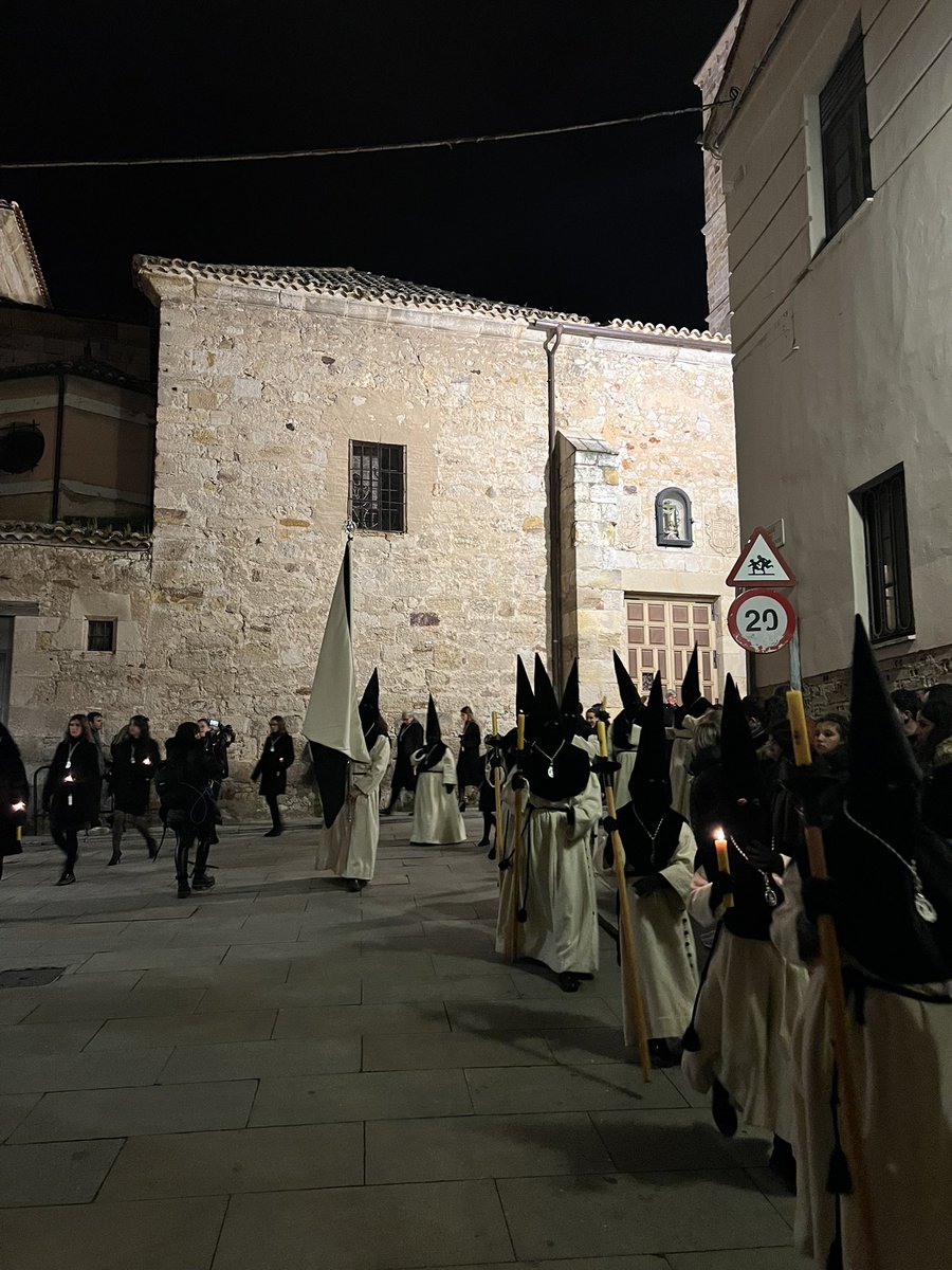 Los primeros hermanos de túnica y damas bajan por la Cuesta de San Vicente 

#SemanaSantaZamora
#NuestraMadre
#ProcesionNMA25