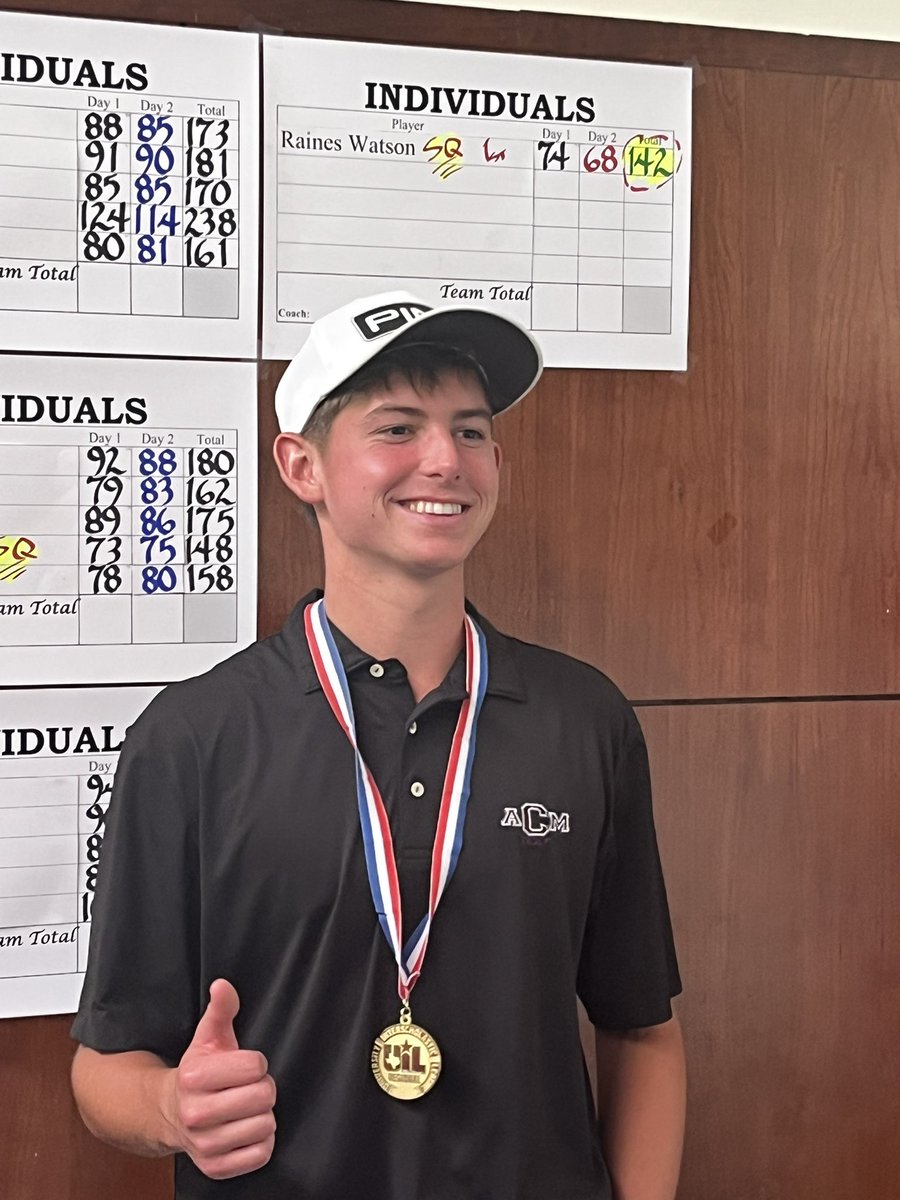 Raines Watson-Your Region 3-5a individual champion with rounds of 74-68!