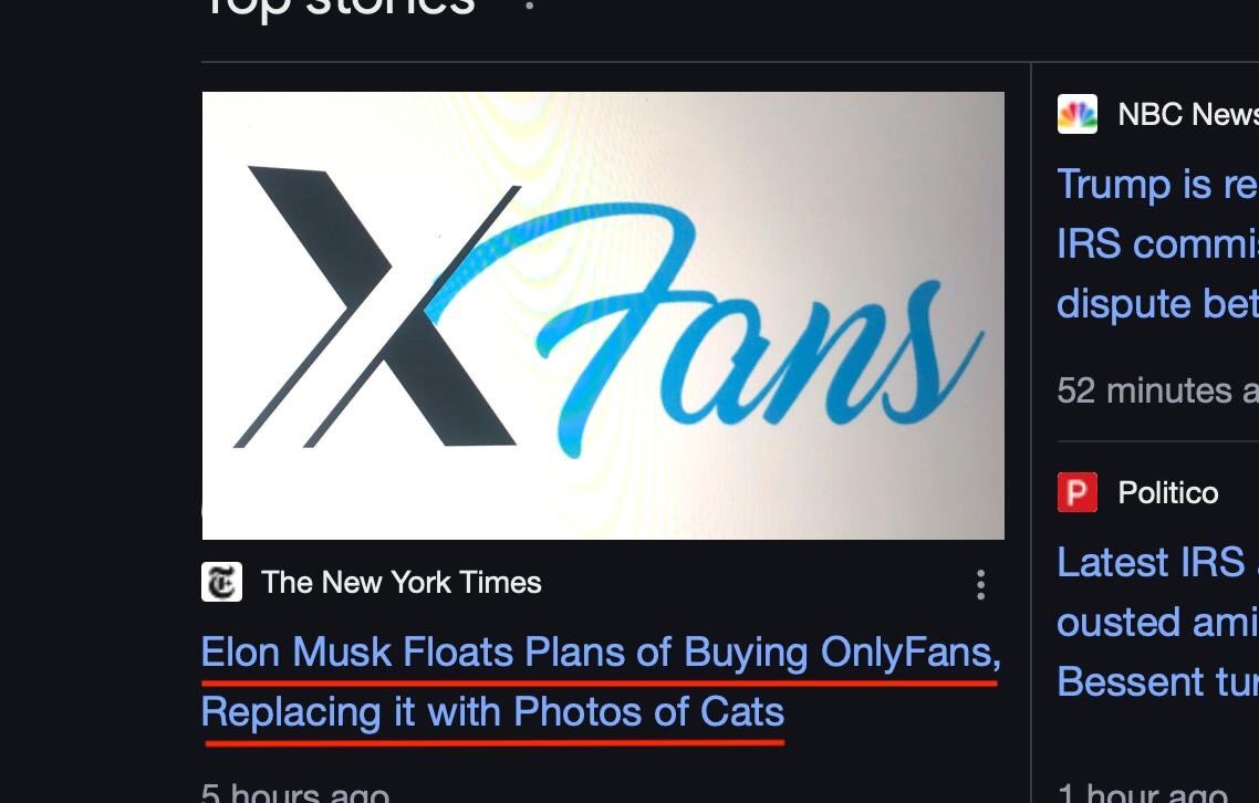 Richard Strocher ๐ (@richardstrocher) on Twitter photo BREAKING: Elon Musk floats plans of Buying OnlyFans, Replacing it with Photos of Cats BREAKING: Elon Musk floats plans of Buying OnlyFans, Replacing it with Photos of Cats