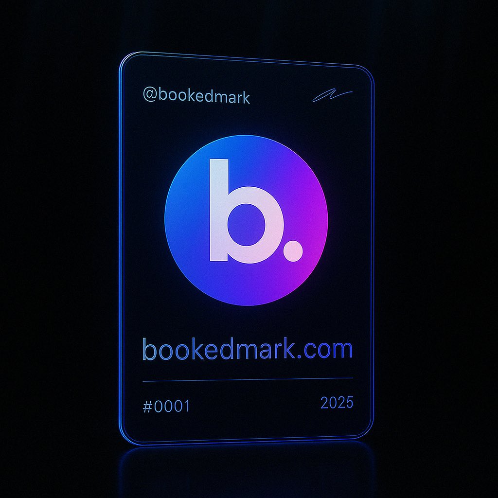 Bookedmark card 💙

We will meet you soon. 
You can follow us <a href="/bookedmarkcom/">Bookedmark</a>