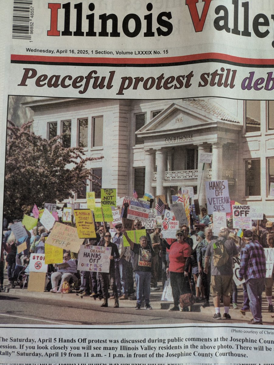 EbyGary's tweet photo. We made the News!  Protest this Sat, Grants Pass, Oregon. 11:00 AM. Josephine County Courthouse. https://t.co/efLiTgiBFy