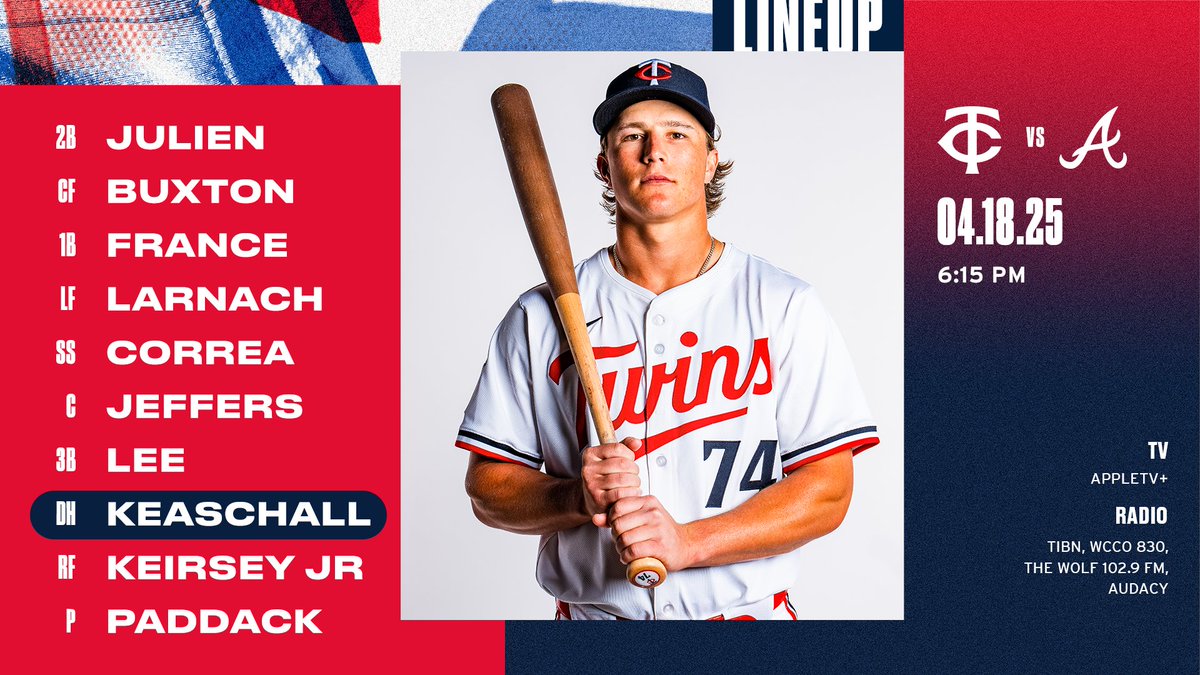 Twins's tweet photo. Keaschall makes his @MLB debut tonight!!! https://t.co/CgOfx14n6J