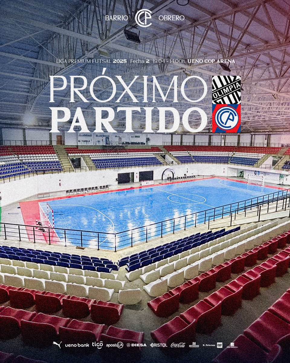 ¡Próximo partido! 🔜⚽ 

Olimpia 🆚 Cerro Porteño 

⚽ Liga Premium 2025 - Fecha 2
📅 Sábado 19/04
⌚ 14:00
🏟️ UENO COP Arena
📺 <a href="/TigoSportsPY/">Tigo Sports</a>