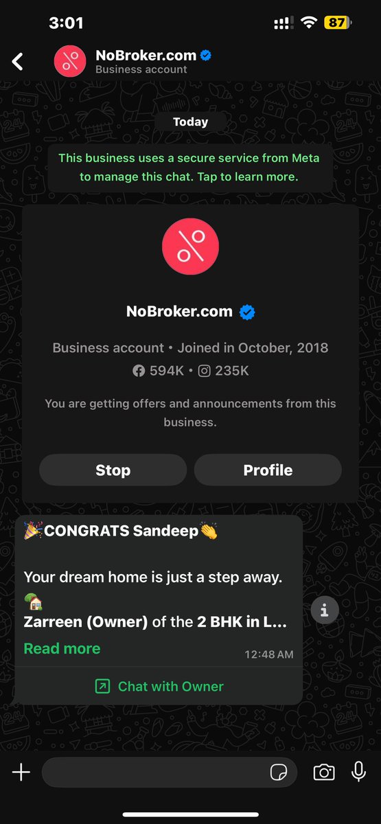 Sandeep64869716's tweet photo. @nobrokercom @NoBrokerCare How the F*** can u dare to message me at 12:48am https://t.co/qinGwNQ44h