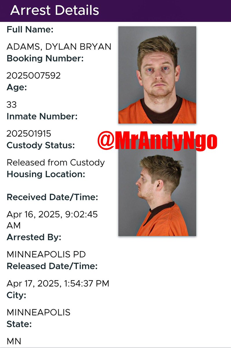 Andy Ngo (@mrandyngo) on Twitter photo A woke Democrat activist who works as a fiscal policy analyst for <a href="/Minnesota_DHS/">Minnesota Department of Human Service Employees</a> was arrested on suspicion of damage to property over serial vandalisms on Tesla property in Minneapolis.
Dylan Bryan Adams, 33, has a long history of anti-Trump and pro-Democrat Party posts on his A woke Democrat activist who works as a fiscal policy analyst for <a href="/Minnesota_DHS/">Minnesota Department of Human Service Employees</a> was arrested on suspicion of damage to property over serial vandalisms on Tesla property in Minneapolis.
Dylan Bryan Adams, 33, has a long history of anti-Trump and pro-Democrat Party posts on his