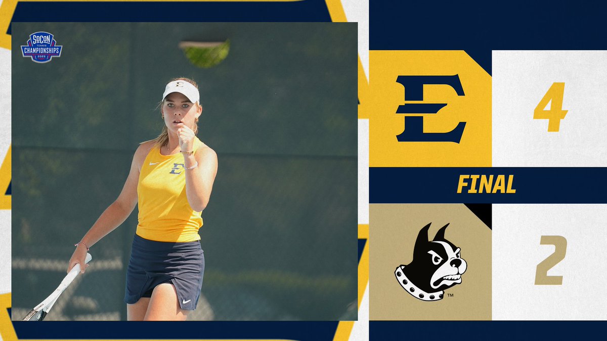 𝑩𝒖𝒄𝒔 𝑾𝒊𝒏! 𝑩𝒖𝒄𝒔 𝑾𝒊𝒏! 𝑩𝒖𝒄𝒔 𝑾𝒊𝒏!

ETSU grinds out a tough 4-2 victory over No. 3 seed Wofford to earn a spot in Saturday's SoCon Tournament Championship Match! The Bucs will take on top-seeded Furman tomorrow afternoon at 1 p.m. for the title! 

#BeGreat