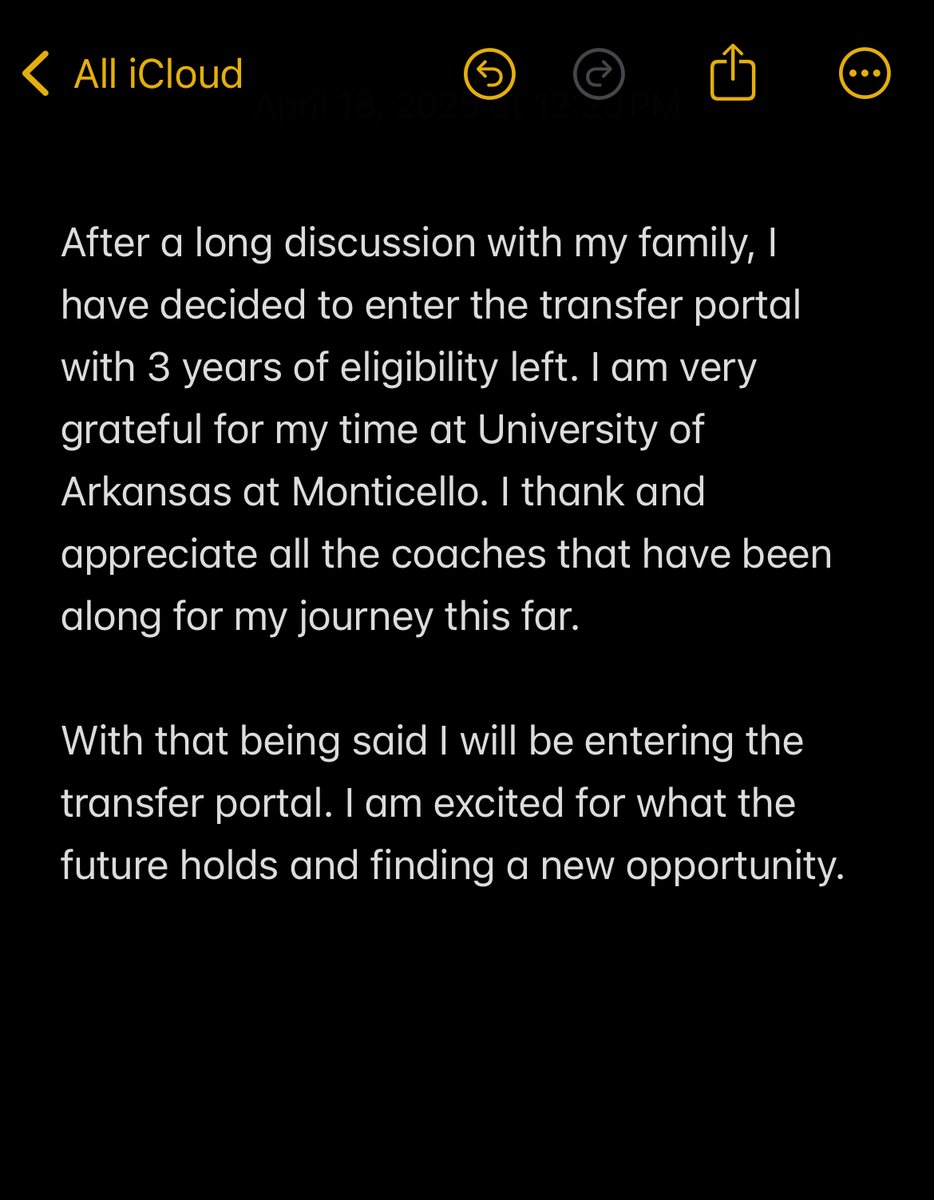 officially in the transfer portal...