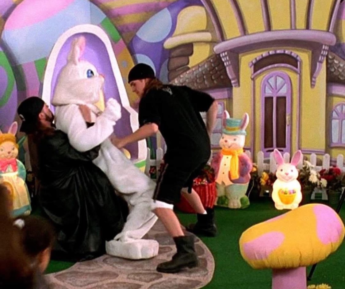 The Easter Bunny at Menlo Park Mall is much more convincing…