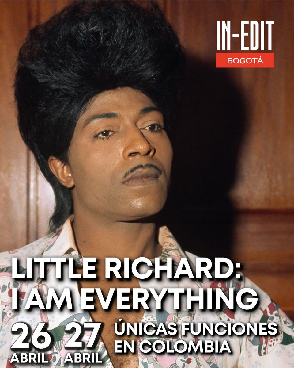 InEditColombia's tweet photo. 🎤 Mucho antes de que el mundo estuviera listo, él ya lo estaba dando TODO.

Little Richard: I Am Everything reconstruye la historia del genio, pionero y rebelde que transformó el rock and roll para siempre.

Entradas en 👉 https://t.co/ij22jMaPvf https://t.co/iadk1ogl48