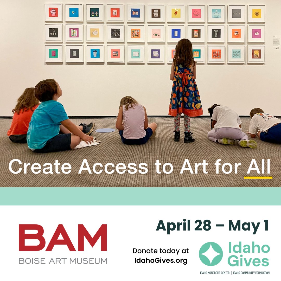 This week is #IdahoGives! Please show your support for the visual arts in your community and donate to BAM during <a href="/IdahoGives/">Idaho Gives</a>, taking place through May 1. Thank you for your generosity!
idahogives.org/organizations/…