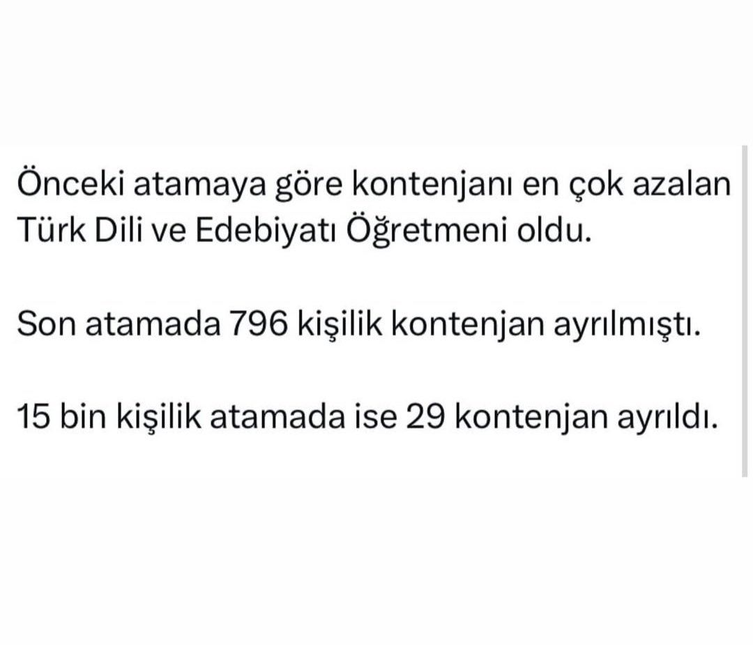 miniklahmacunnn's tweet photo. Yıllarca okuyup KPSS’ye hazırlanmak, sonra kontenjan verilmediği için atanamamak… Bu ülkede hayal kurmak bile lüks oldu.
 @RTErdogan @Yusuf__Tekin #Ya2024eEkAtamaYaistifa
#Ya2024eEkAtamaYaistifa https://t.co/B8N3ZOQTGO