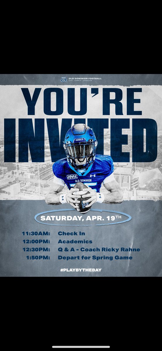 Excited to visit <a href="/ODUFootball/">ODU Football</a> tomorrow!! Looking forward to meeting the staff <a href="/CoachHSims/">HUNTER SIMS</a> <a href="/WilsonDwike/">Dwike Wilson</a> <a href="/ODUFootball/">ODU Football</a> <a href="/ODUSports/">ODU Athletics</a>