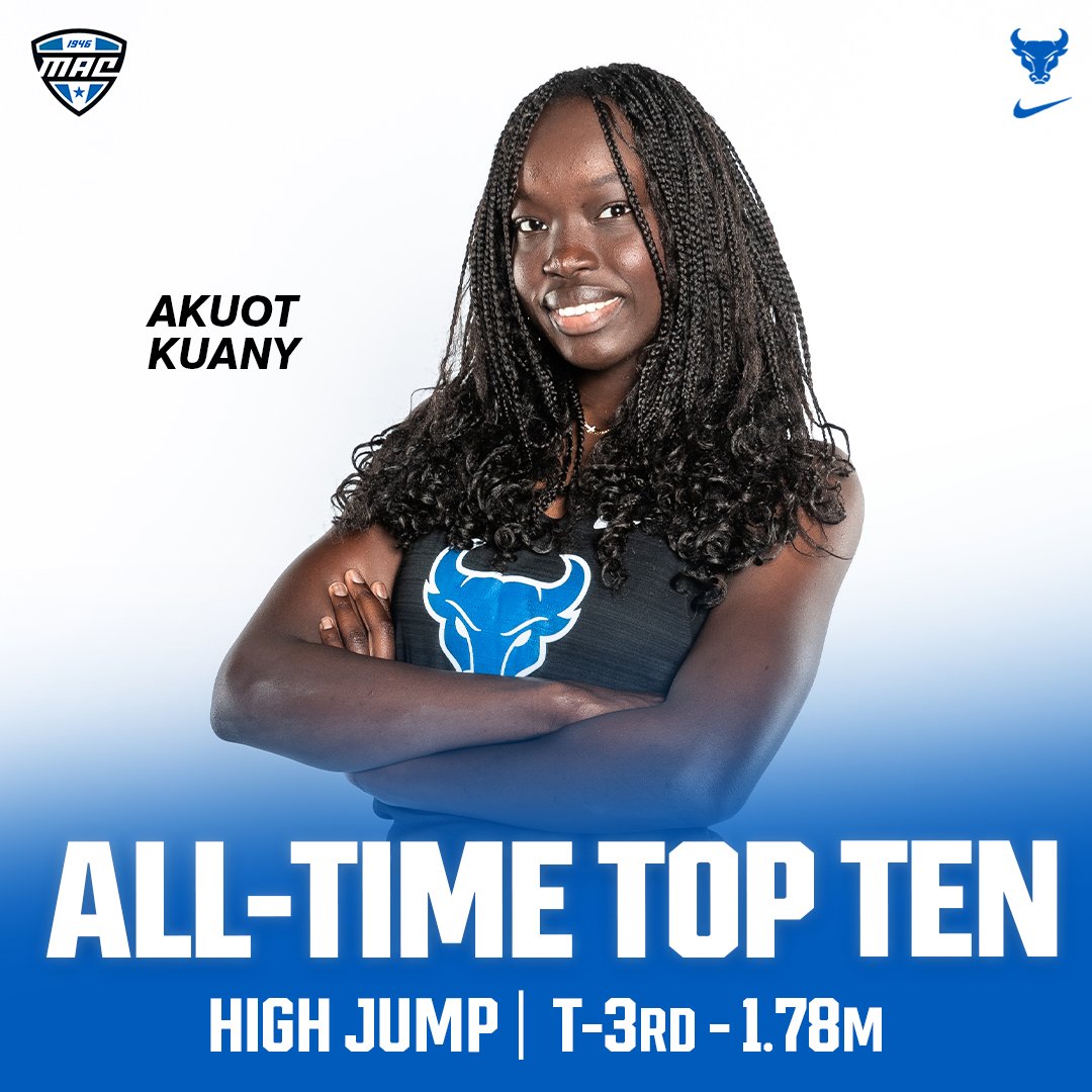 𝗡𝗘𝗪 𝗣𝗥!

Freshman Akuot Kuany set a new personal record in the women's high jump at the UB Alumni Invite with a mark of 1.78 meters to tie Zahra Amos for the third ranked mark in UB outdoor history!

#UBhornsUP