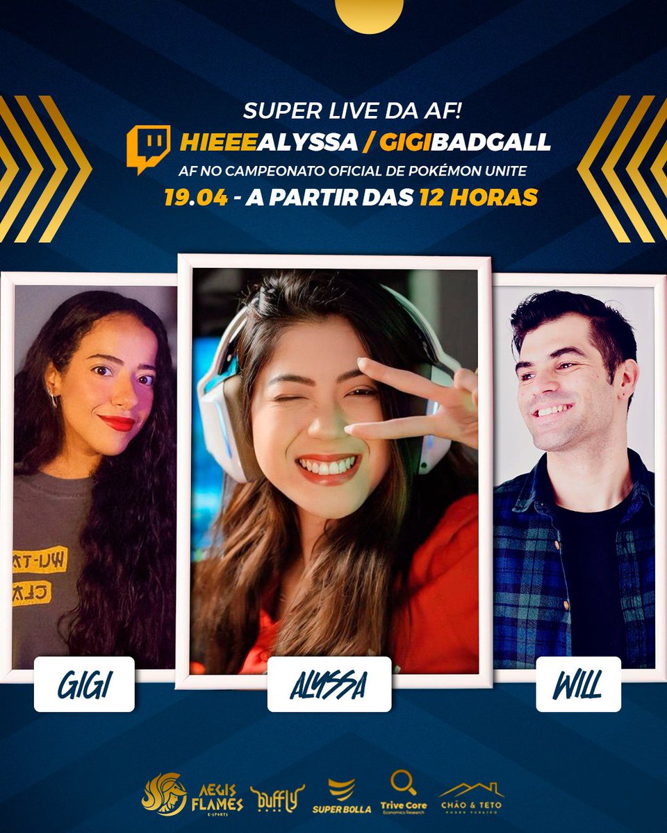 BORA EM BUSCA DO TRI RAPAZIADA 🔥🔥🔥

Amanhã tem a April Cup da <a href="/UniteBrazil/">Pokémon UNITE Championship Series Brazil</a> e a gente preparou uma SUPER LIVE pra você acompanhar e torcer bastante pelos nossos BICAMPEÕES, flamers 🥳 

A <a href="/gigibadgall/">gigi</a> e a <a href="/hieeeAlyssa/">hieeeAlyssa</a> estarão juntas nessa WATCH PARTY, além da presença do
