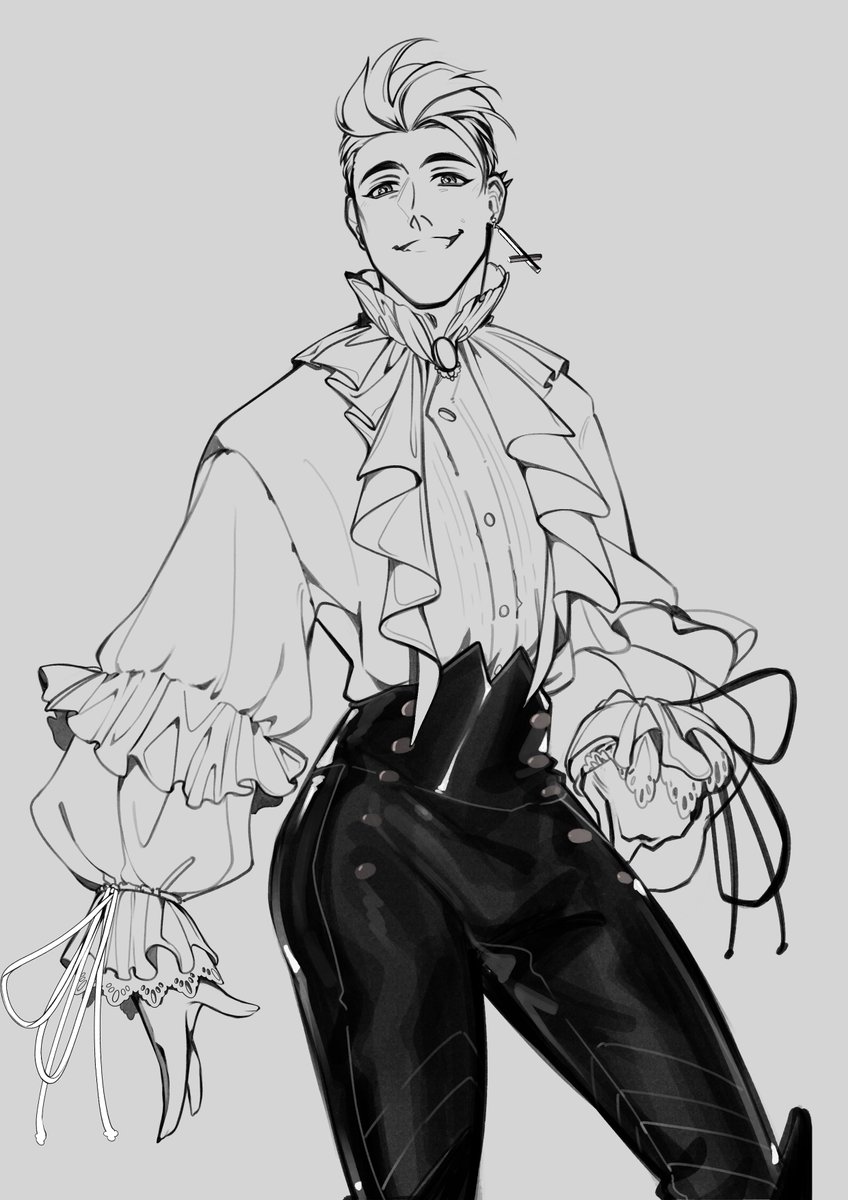Lineart with my OC Christopher 😘
This is a standard vampire AU but I have so much fun drawing it.

#originalcharacter