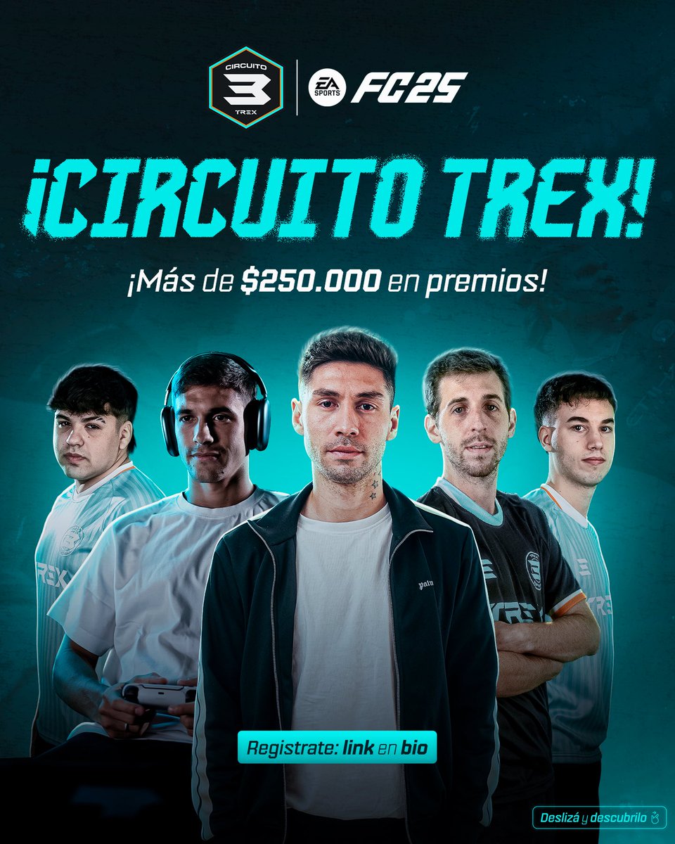 tr3xesports's tweet photo. Llegó CIRCUITO TREX ⚽🔥

🏆 Torneos relámpago de EA FC 25
💸 Jugá por premios en efectivo
🎮 Competí online contra otros jugadores no profesionales https://t.co/ZSU2pdedpp
