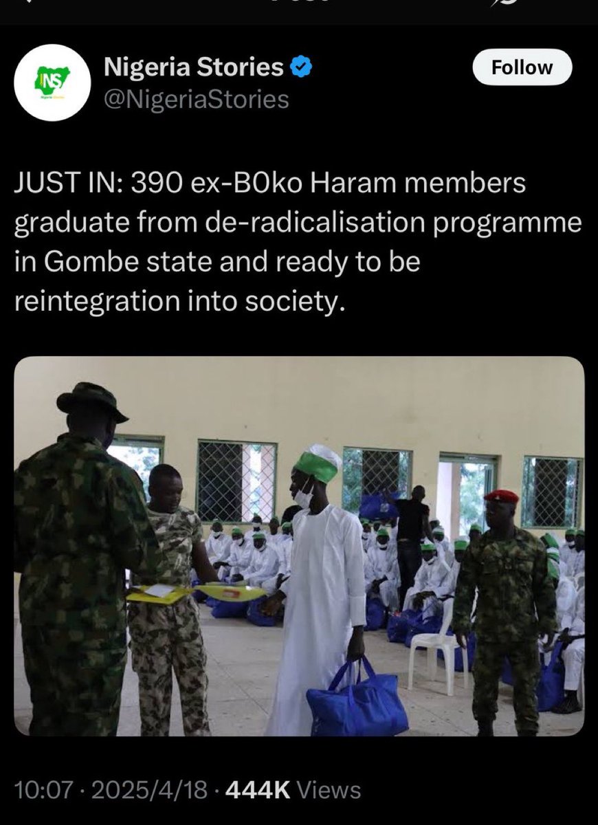 These animals killed people,
They raped women;
The slaughtered children,
They murdered men,
They ransacked cities and villages,
They extorted and taxed entire communities forcing them to leave their homes.

Yet the nigerian govt uses our collective money to house them, feed them