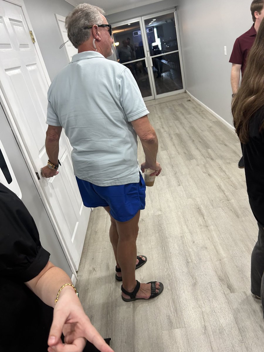 Nike running shorts at the Good Friday Service. Idk CBTM.