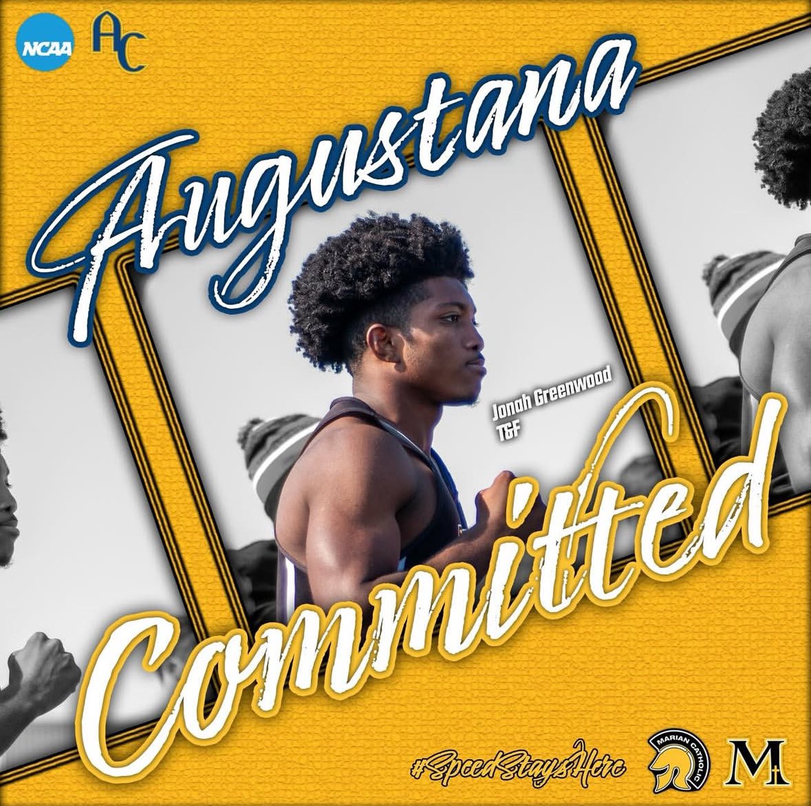 🎉🖤💛🏃🏾 CONGRATS JONAH!! 🤼💛🖤🎉
Jonah Greenwood signed to Augustana College to further his academic, track and wrestling career! We’re proud of you!!
#CelebrateMarian #CollegeSigningDay