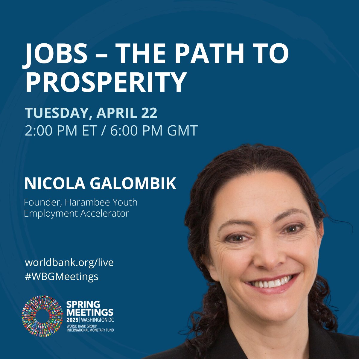 World Bank (@worldbank) on Twitter photo From foundations to innovations, the #WBGMeetings event on April 22 will explore what it takes to drive the creation of more and better jobs. Don't miss the insights from <a href="/WorldBank/">World Bank</a> Group leadership, private sector execs & youth.
📅 Add to your calendar: wrld.bg/hHAF50Vw6tJ From foundations to innovations, the #WBGMeetings event on April 22 will explore what it takes to drive the creation of more and better jobs. Don't miss the insights from <a href="/WorldBank/">World Bank</a> Group leadership, private sector execs & youth.
📅 Add to your calendar: wrld.bg/hHAF50Vw6tJ