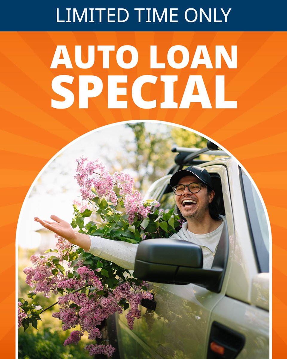 SAFE Credit Union (@safecu) on Twitter photo Hop on over and take advantage of our special auto loan rate discount for the next 6 days only! Secure your special rate by 4/23/25. safecu.org/auto-loan-spec…
*All loans subject to credit approval & membership eligibility.
#auto #loan #ratediscount Hop on over and take advantage of our special auto loan rate discount for the next 6 days only! Secure your special rate by 4/23/25. safecu.org/auto-loan-spec…
*All loans subject to credit approval & membership eligibility.
#auto #loan #ratediscount