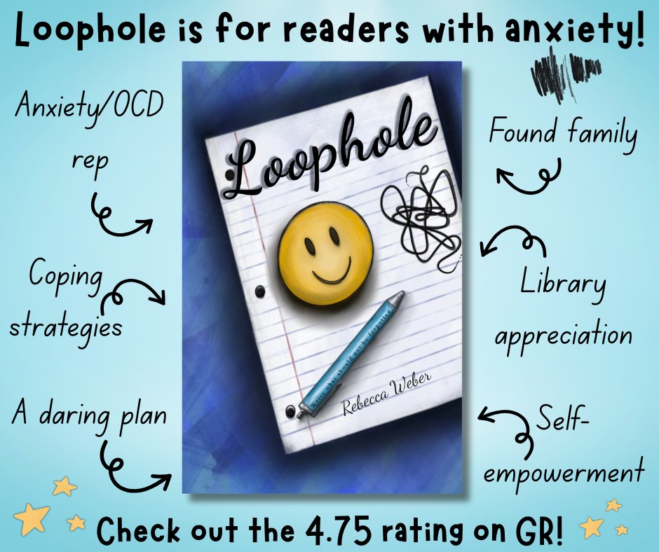 I don't often ask for personal favors, but if you know anyone who would benefit from a book with anxiety coping strategies, please please please point them to Loophole! Help me get the word out about Maybelline's story. 🙏 TIA!
goodreads.com/book/show/2153…

#kidlit #anxiety #books