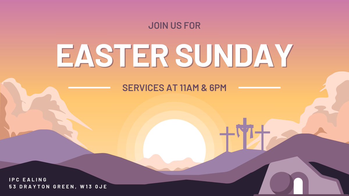 Join us this Easter Sunday at IPC Ealing! All are welcome to our services at 11am &amp; 6pm. #EasterSunday #EasterWeekend #Ealing