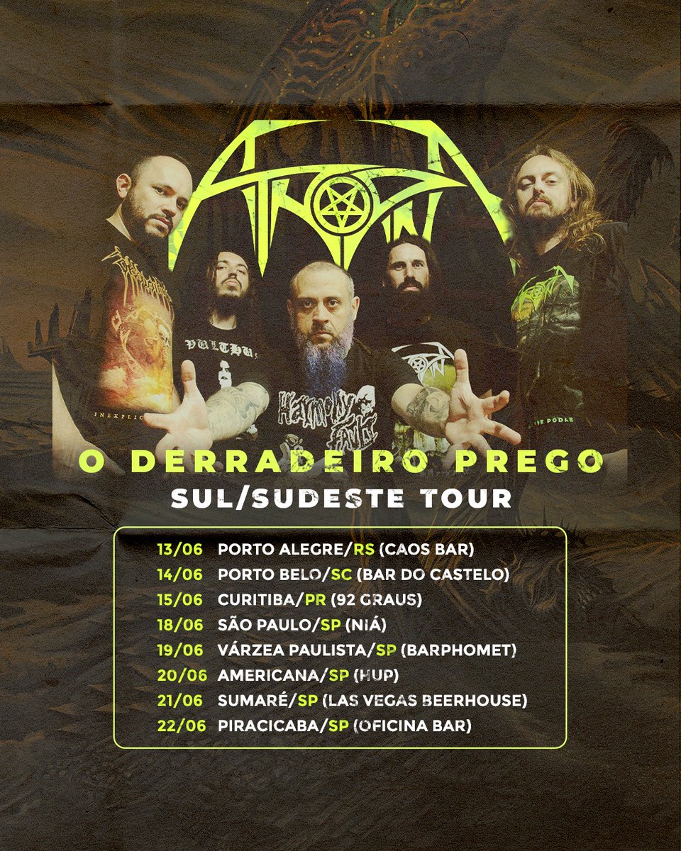 maquinaprofanaf's tweet photo. #MaquinaProfanaFest: Atropina faz turnê histórica por sul e sudeste e encerra divulgação de seu mais bem sucedido disco

Inscreva-se No #Blog, Compartilhe. Apoie o #Underground Seu Apoio é Muito Importante👇🤘🎧
https://t.co/z2NyLq9hDW

#atropina  #deathmetal  #metal https://t.co/1uCX1OBD3D