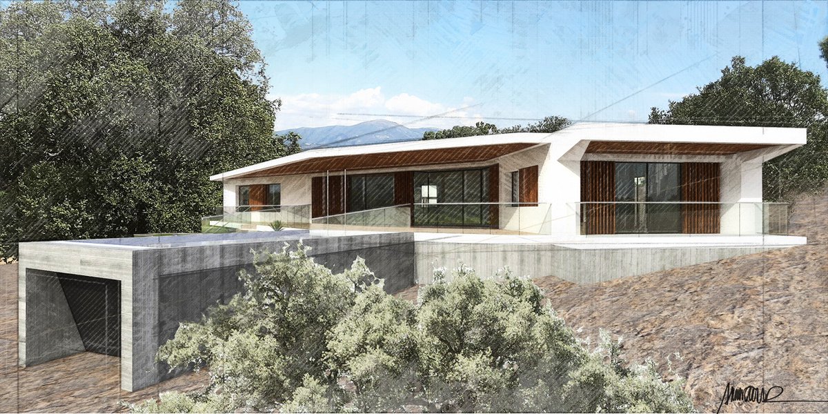 Casa entre las Encinas, en Serranillos Playa.
Volumetría tallada con un volado longitudinal acabada en revoco blanco, paneles de madera y hormigón visto
.
.
#arquitectostalavera #proyectostalavera #arquitectura #diseño #obranueva #construccion #talaveradelareina  #alvarodelacruz