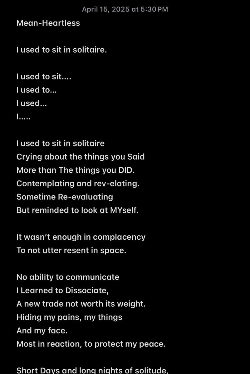 DancerFiction's tweet photo. Took a break and decided to write A poem that I’m still working on. https://t.co/AnrZOFhtOm