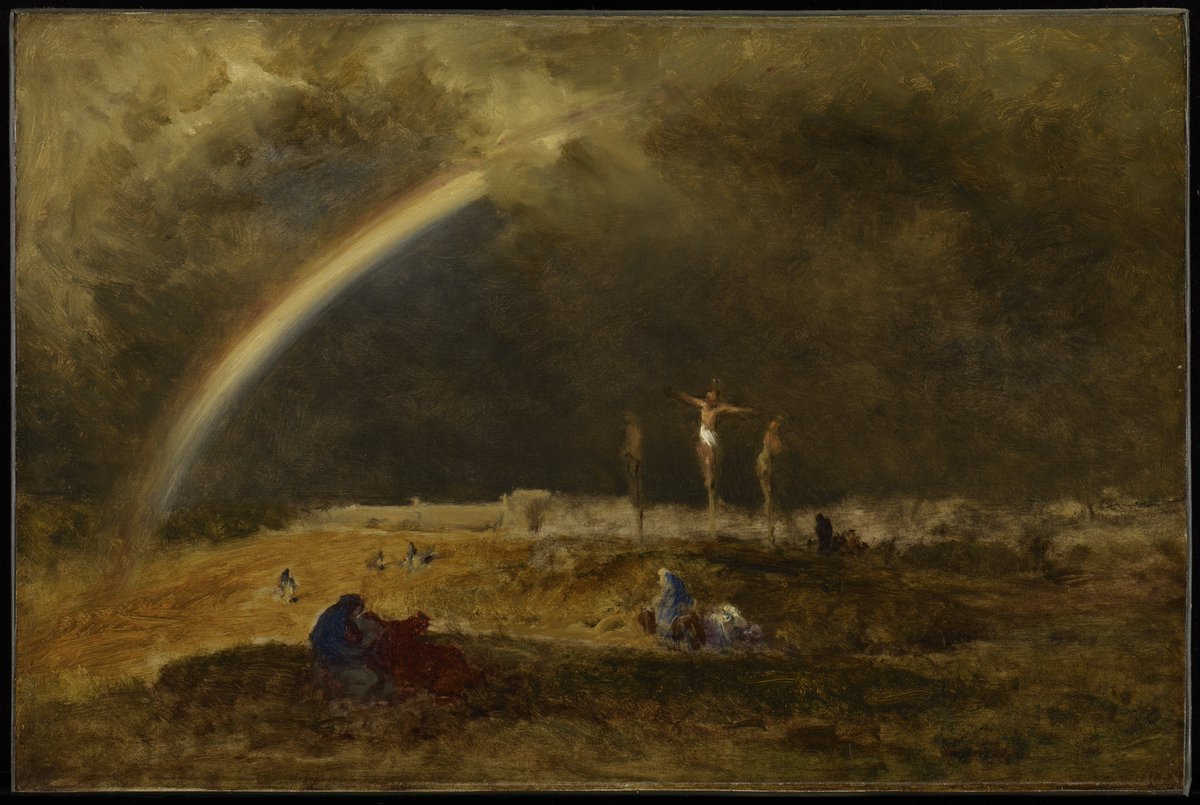 FrBryanOwen's tweet photo. George Inness, "The Triumph at #Calvary (circa 1874) #GoodFriday https://t.co/qpBINn6KkN