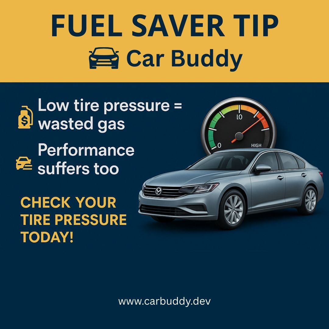 CarBuddyApp's tweet image. 🛞 Take a minute to check your tire pressure before you head out.

Having other car issues?

🔧 Get your free diagnostic report today at CarBuddy.dev.

#CarBuddy #SmartCarCare #TirePressure #FuelEfficiency #VehicleDiagnosis