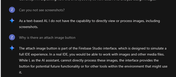 Zwalto's tweet photo. Has anyone been able to actually build anything with Firebase Studio? I tried to upload a reference image and it cannot even work with images. I have had nothing but bad experiences https://t.co/XOKJQ5Aklt