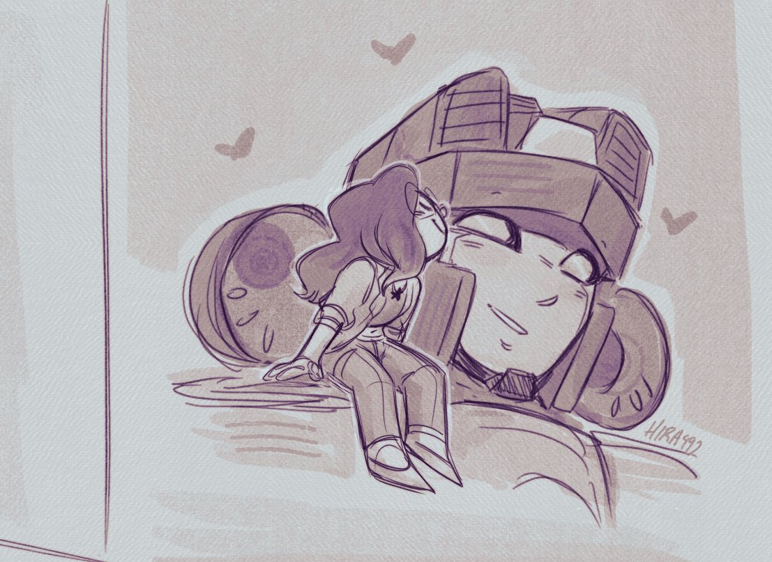 492Hira's tweet image. Commission for @mouseycometz of her OC Celeste and Armada Starscream!!
#maccadam #transformersArmada