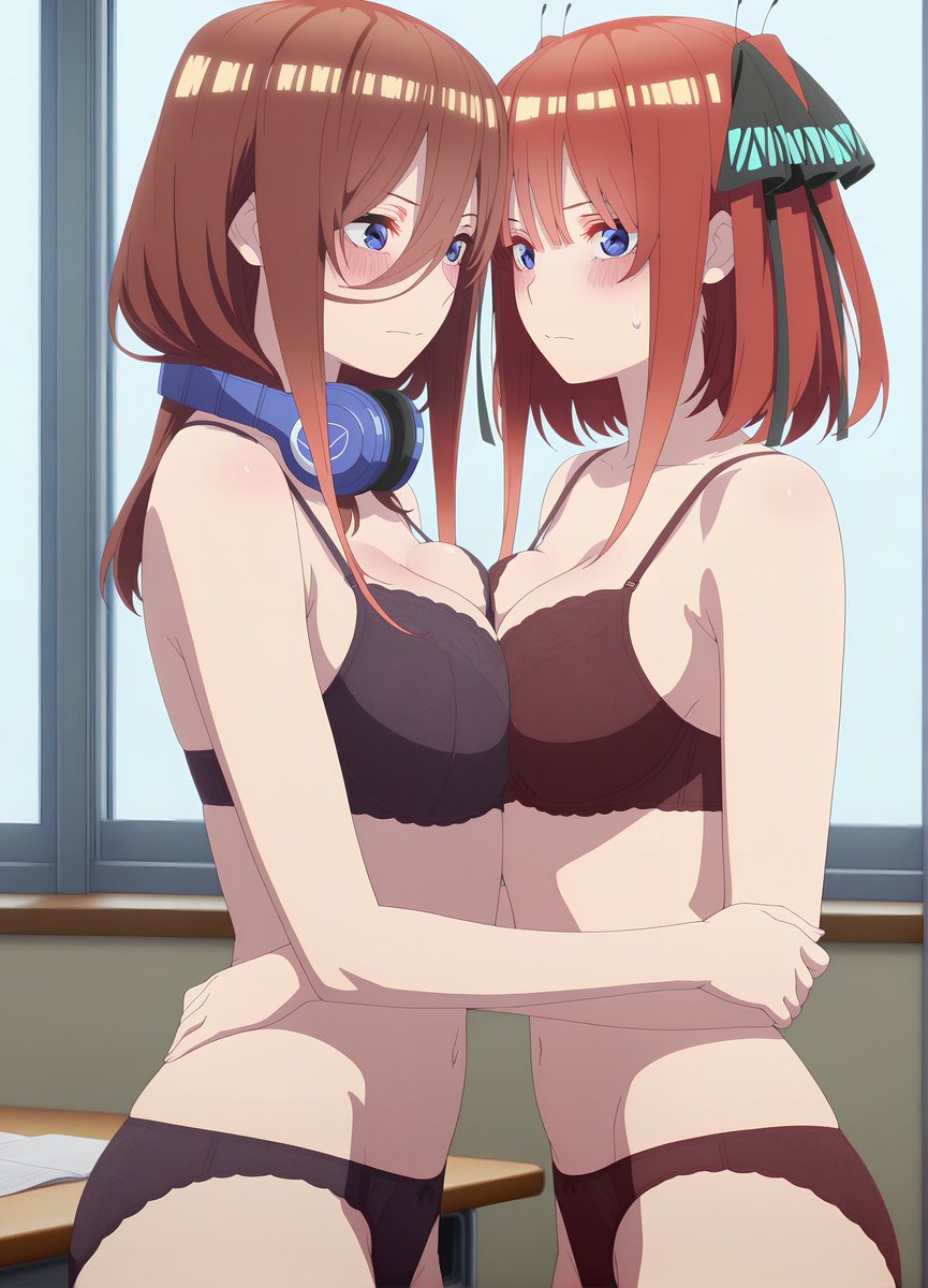 LoineAI's tweet photo. Miku Nakano &amp; Nino Nakano - Quintessential Quintuplets 
#NinoNakano
#MikuNakano #QuintessentialQuintuplets https://t.co/k1kHInIvox