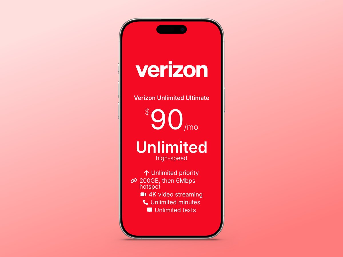stetsondoggett's tweet image. Verizon just updated its Unlimited Ultimate plan!
• 60GB hotspot → 200GB hotspot, then unlimited at 6 Mbps
• $10 international calls → 300 minutes to 1 country of your choice
• 2GB/day in Canada & Mexico → 15GB per month
• 10GB in 208 countries → 15GB in 210+ countries