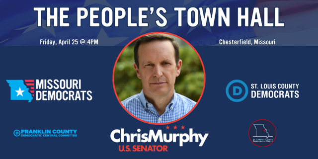 Join us with <a href="/ChrisMurphyCT/">Chris Murphy 🟧</a> and <a href="/MoDemParty/">Missouri Democrats 🇺🇸</a> for our first town hall Friday April 25.  Let's stop this attack on #America, #SocialSecurity, #Medicare, and #Medicaid. Register at mobilize.us/s/XgOz8z