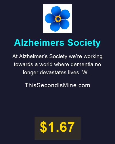 TSIMdotCOM's tweet image. 💝💖 Charity Spotlight: Alzheimers Society

Every second claimed sends 50% of the purchase to great causes like @alzheimerssoc 

Thank you 🙏 for the incredible work you do.

#ThisSecondIsMine