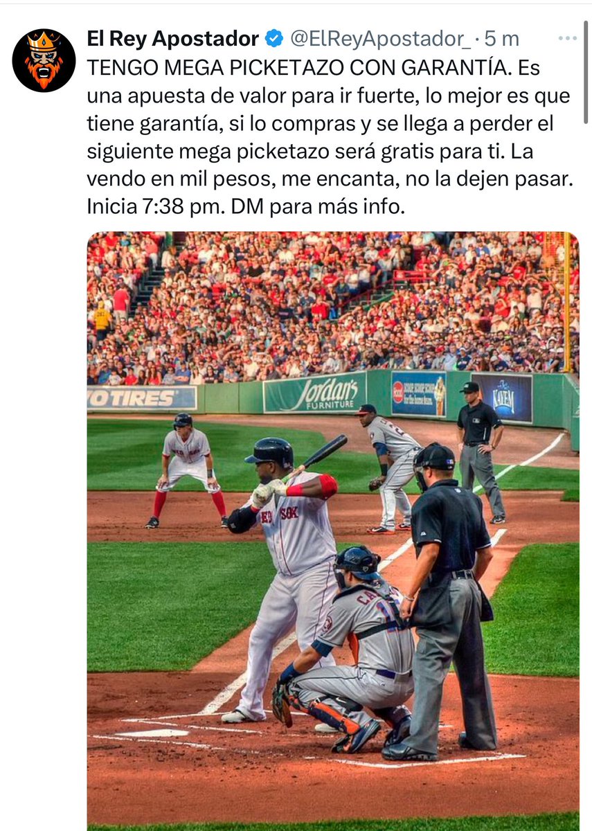 UnicoReyPicks's tweet photo. ¿VAN A QUERER LA JUGADA DEL REY APOSTADOR 🤴? 

+1 like ❤️ en este tweet y les regalaré el MEGA PICKETAZO de MLB ⚾️. 

No gasten 1 solo peso 💸, solo déjenme su like y es suyo 🫶 https://t.co/kCUG2ekSBT