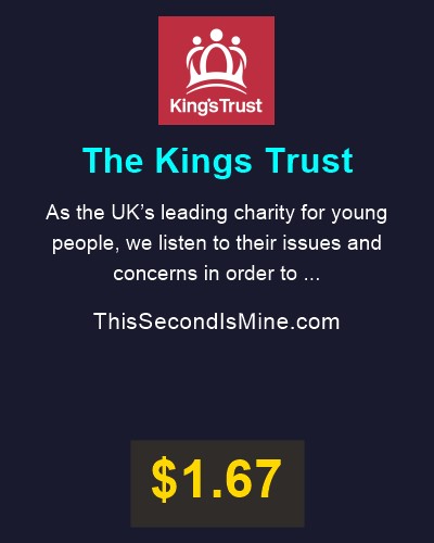 TSIMdotCOM's tweet image. 💝💖 Charity Spotlight: The Kings Trust

Every second claimed sends 50% of the purchase to great causes like @KingsTrust 

Thank you 🙏 for the incredible work you do.

#ThisSecondIsMine