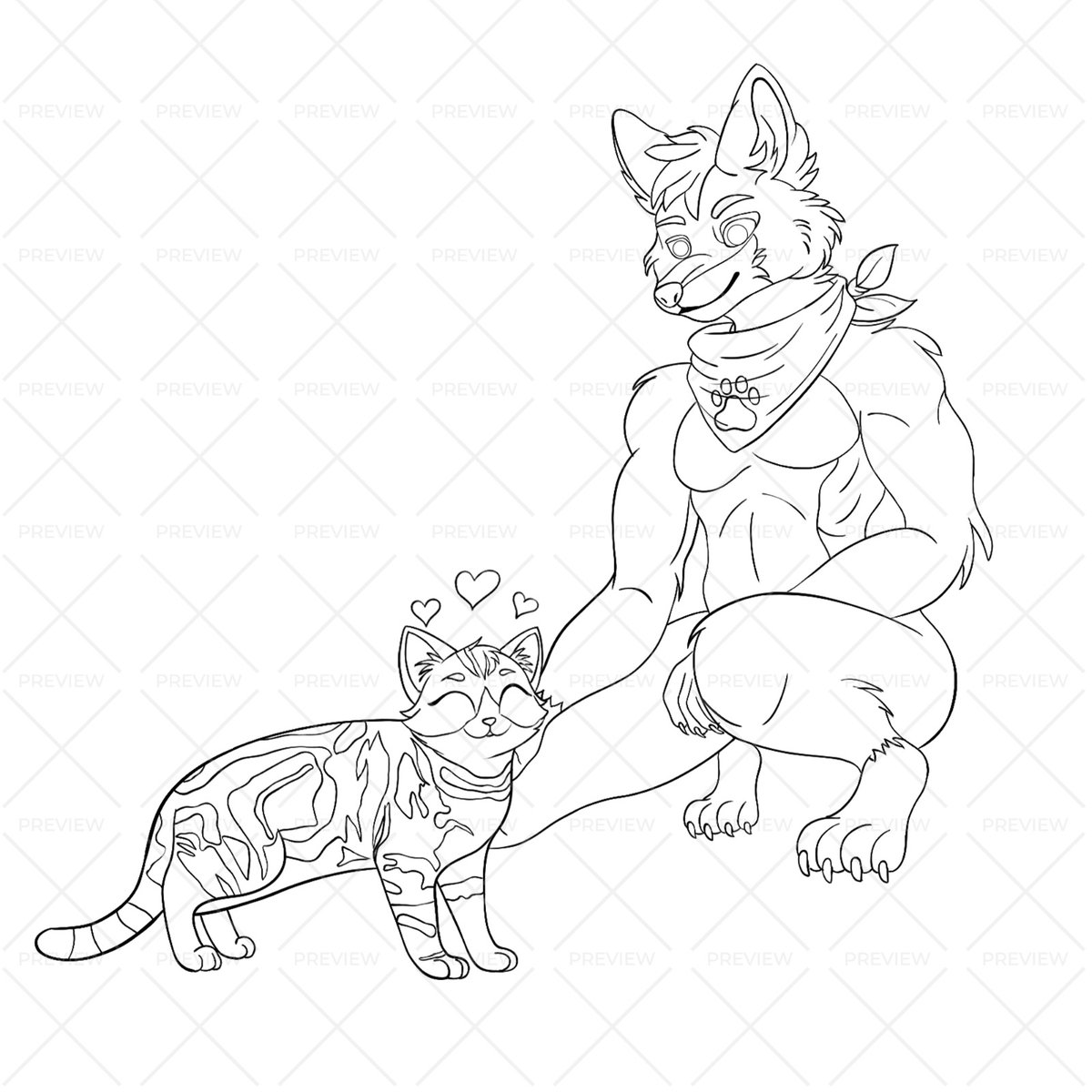 Working on the cute art of Red fox and Lucy ^w^
